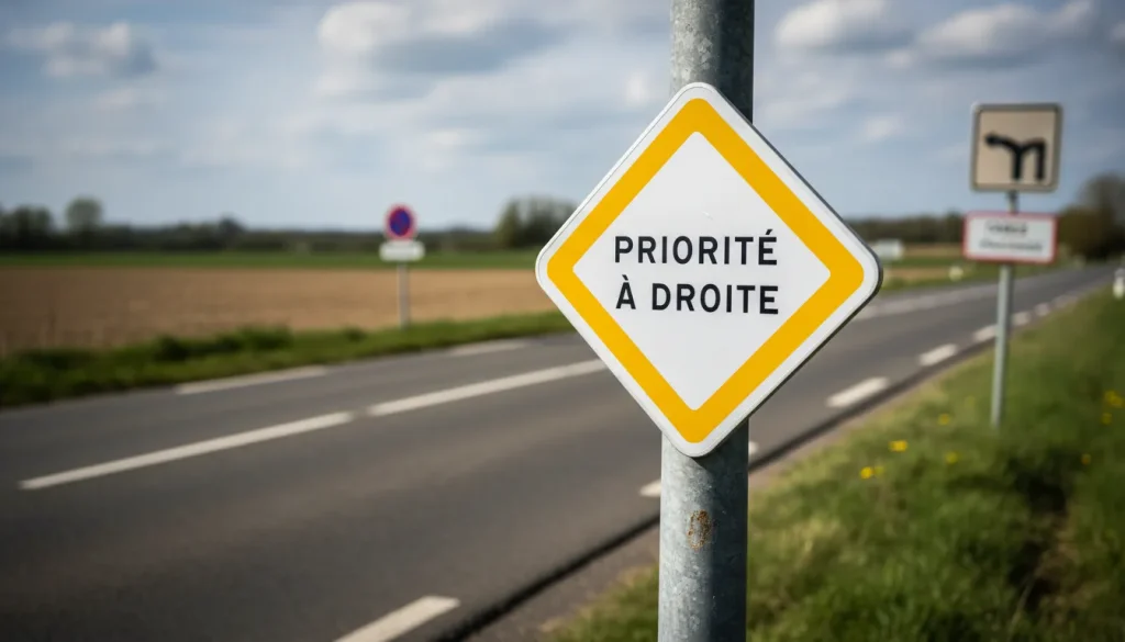 panneau jaune et blanc signification