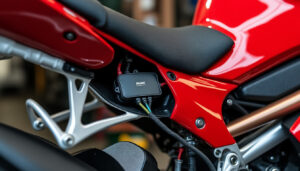 découvrez l'emplacement précis du régulateur de tension pour ducati 916 et st4, situé sous la selle, pour faciliter l'entretien et le diagnostic électrique de votre moto.